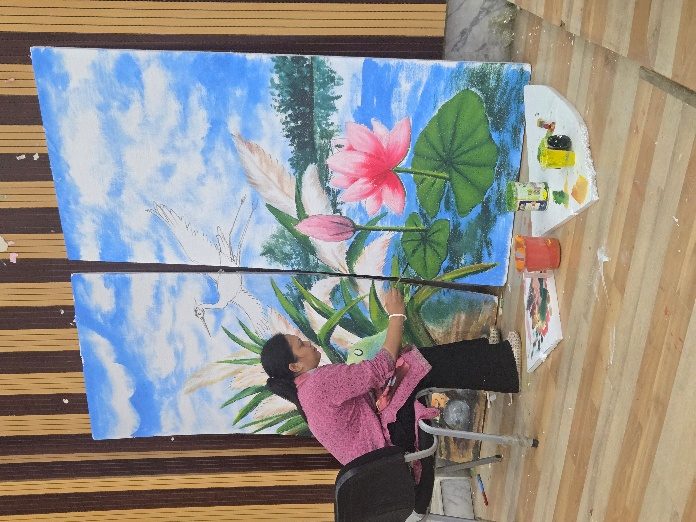Art teacher working activity